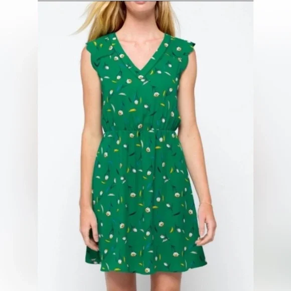 NWT Stitch Fix 41 Hawthorn Green Midnight Scallop Detail Dress| Size L - Picture 1 of 5